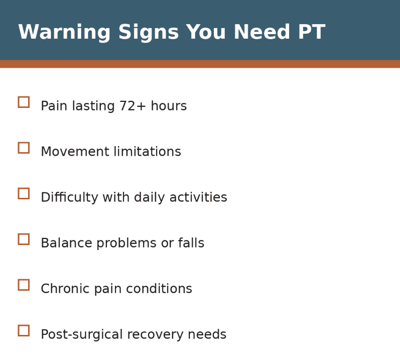 Warning signs you need physical therapy